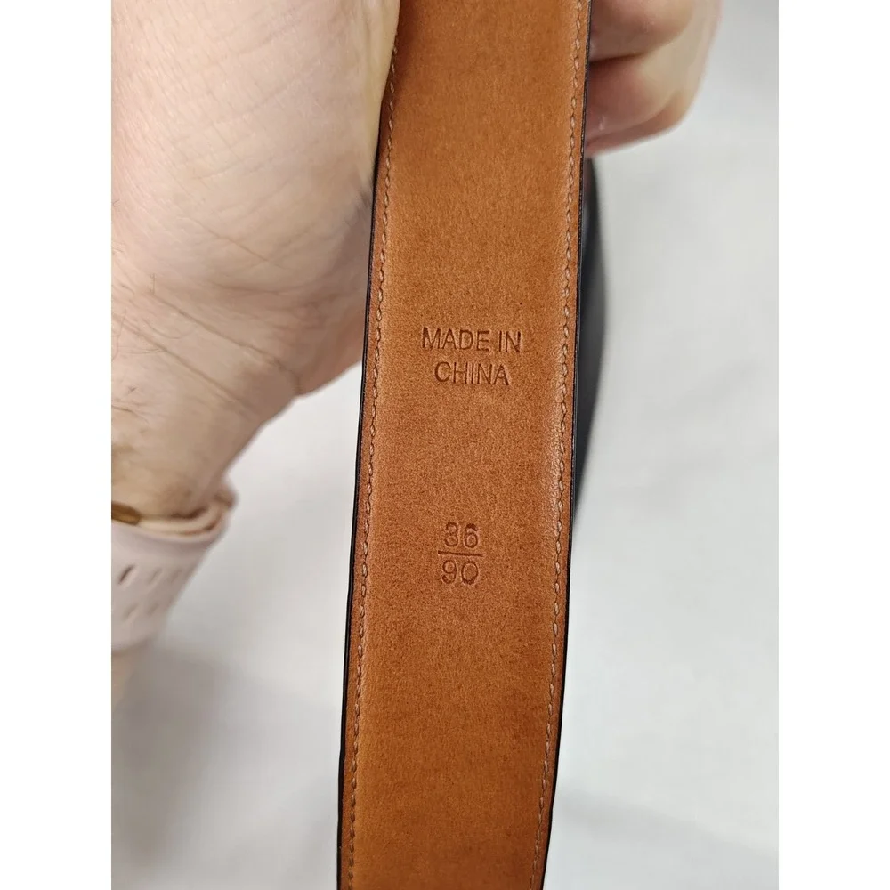 Polo Ralph Lauren‎ Men's Italian Saddle Leather Black Dress work Belt Size 36/90